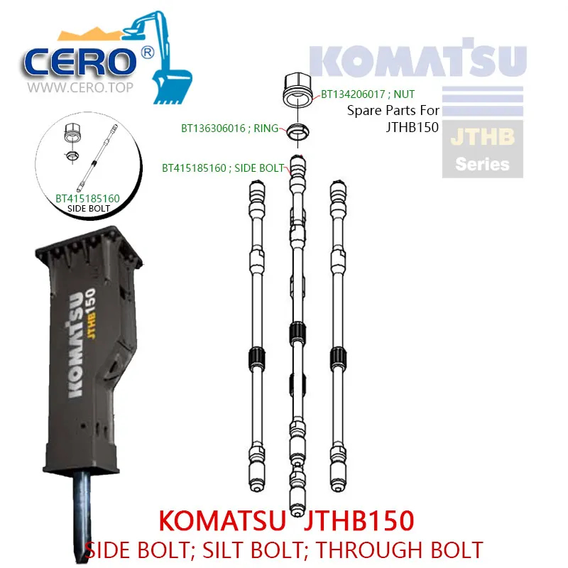 KOMATSU JTHB150 SIDE BOLT BT415185160 BT134206017 BT136306016