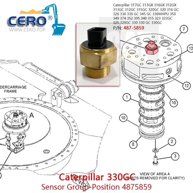 487-5859 SENSOR GP-POSITION 4875859 Caterpillar CENTER JOINT SENSOR