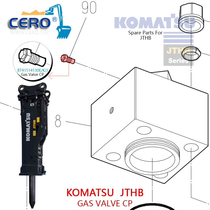 BT41514130K Gas Valve CP KOMATSU JTHB BT41514130E BT41514130J