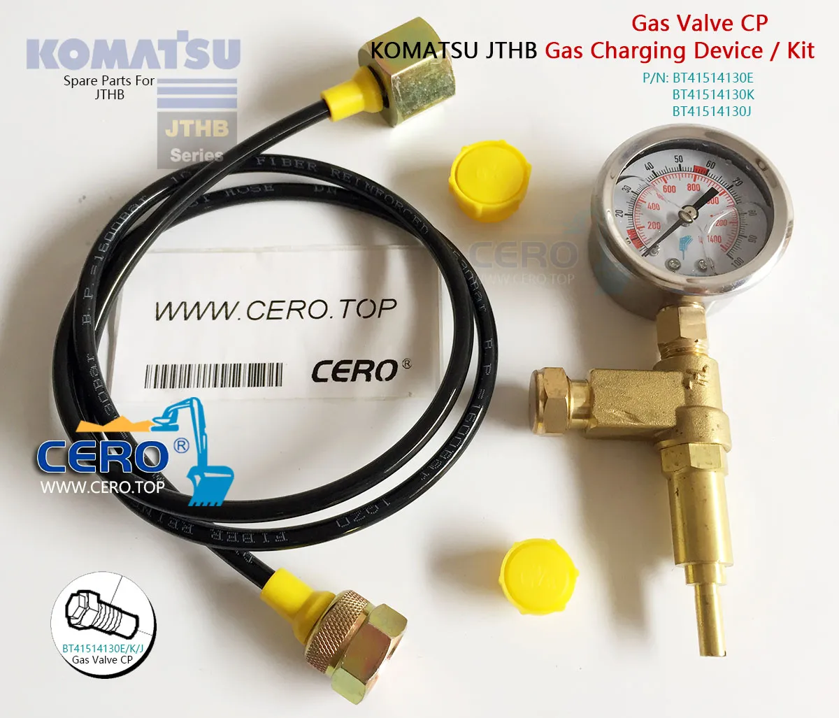 Gas Charging Device Kit KOMATSU JTHB BT41514130K Gas Valve CP