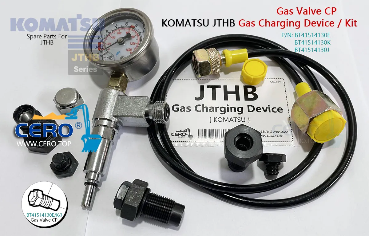 Gas Charging Device Kit KOMATSU JTHB BT41514130K Gas Valve CP