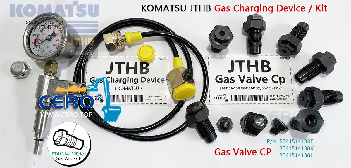 Gas Charging Device Kit KOMATSU JTHB BT41514130K Gas Valve CP