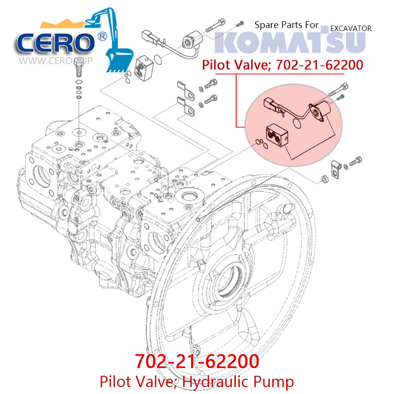 702-21-62200 Pilot Valve 7022162200 KOMATSU PC200-8