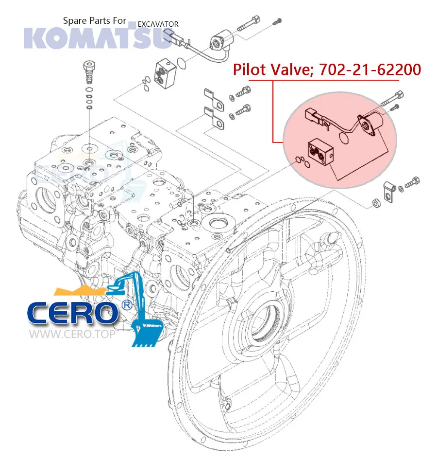 702-21-62200 Pilot Valve 7022162200 KOMATSU PC200-8