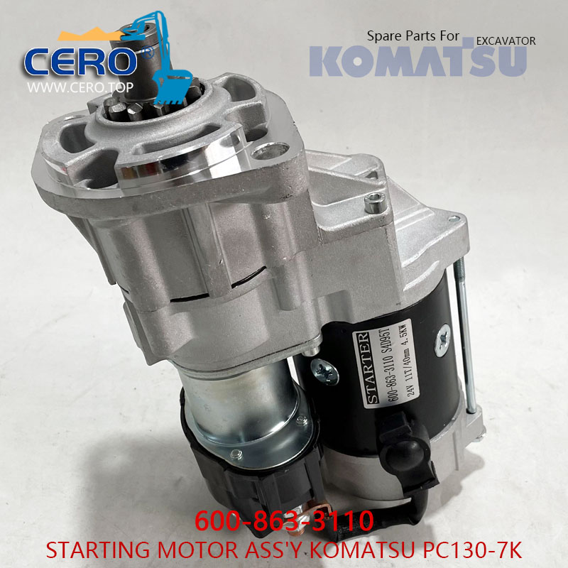 600-863-3110 Motor de partida Komatsu PC130-7K Motor de partida