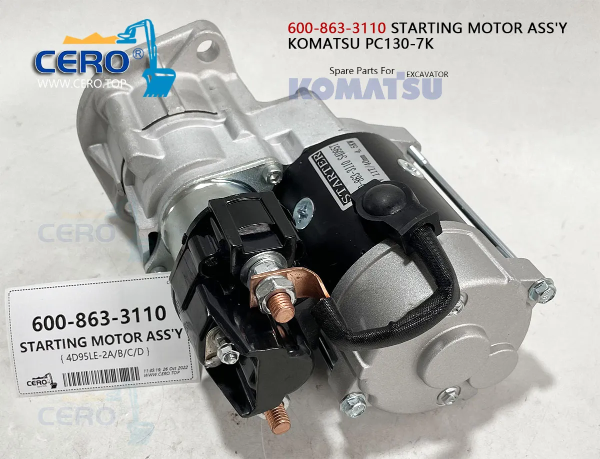 600-863-3110 STARTING MOTOR KOMATSU PC130-7K Starter Motor