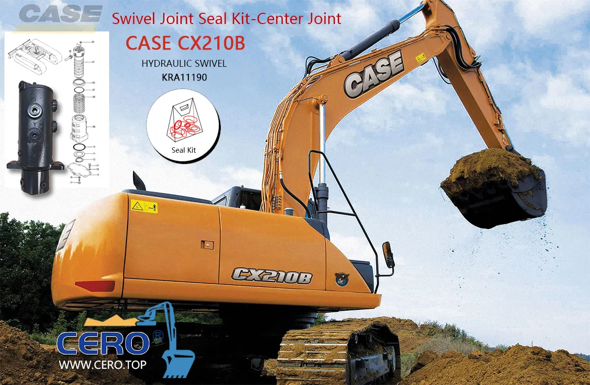 CASE CX210B Center Joint Seal Kit KRA11190 Swivel Joint ROI Seal Kit