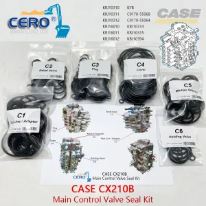 CASE CX210B Control Valve Seal Kit KRJ10310 KRJ10311