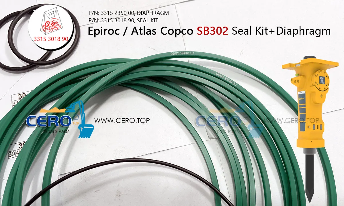 Epiroc Atlas Copco SB302 SB 302 SB-302 DIAPHRAGM 3315235000 MEMBRANE 3315301890 SEAL KIT