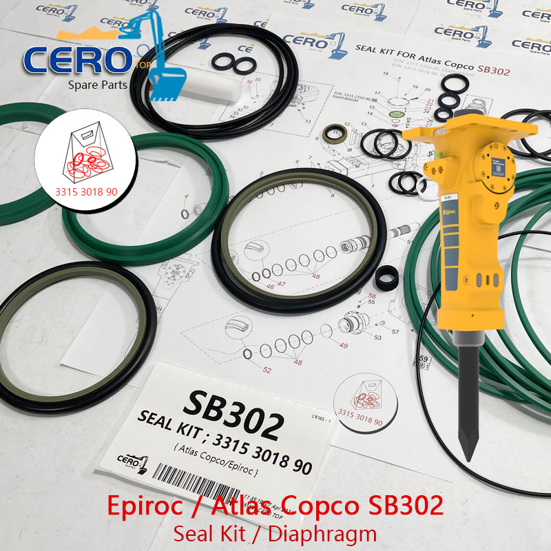 Epiroc Atlas Copco SB302 SB 302 SB-302 DIAPHRAGM 3315235000 MEMBRANE 3315301890 SEAL KIT