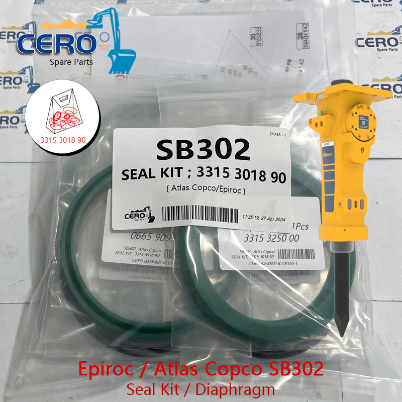 Epiroc Atlas Copco SB302 SB 302 SB-302 DIAPHRAGM 3315235000 MEMBRANE 3315301890 SEAL KIT