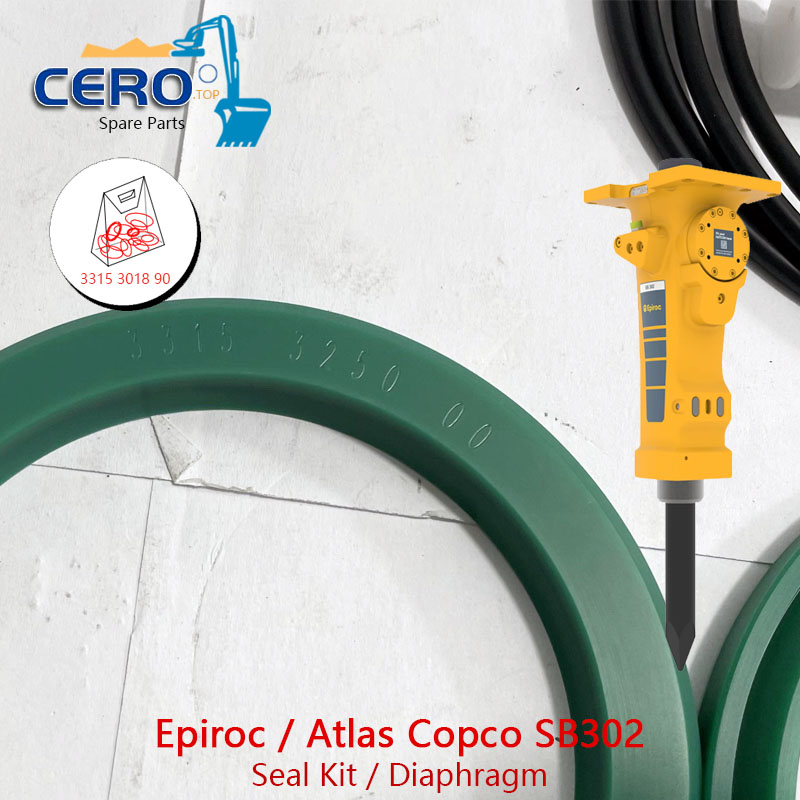 Epiroc Atlas Copco SB302 SB 302 SEAL KIT 3315 3018 90 DIAPHRAGM 3315 2350 00 MEMBRANE