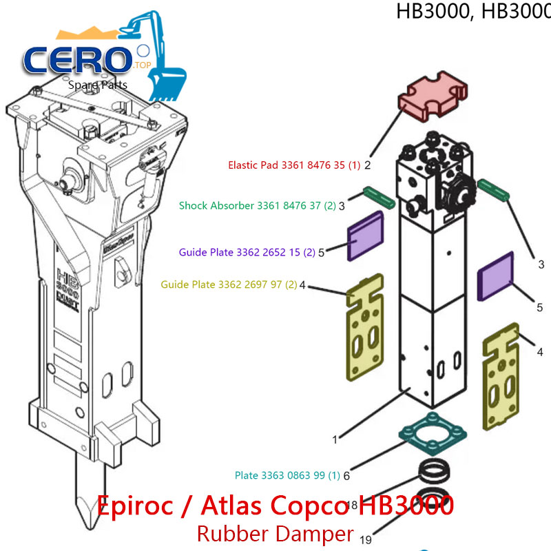 【中古】 HB3100 HB3000 Copco Atlas Epiroc Rubber 3361847635 Damper 掃除用品