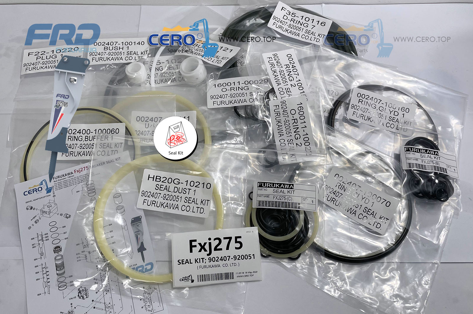FURUKAWA Fxj275 Seal Kit 902407-920050 902407-920051 902407