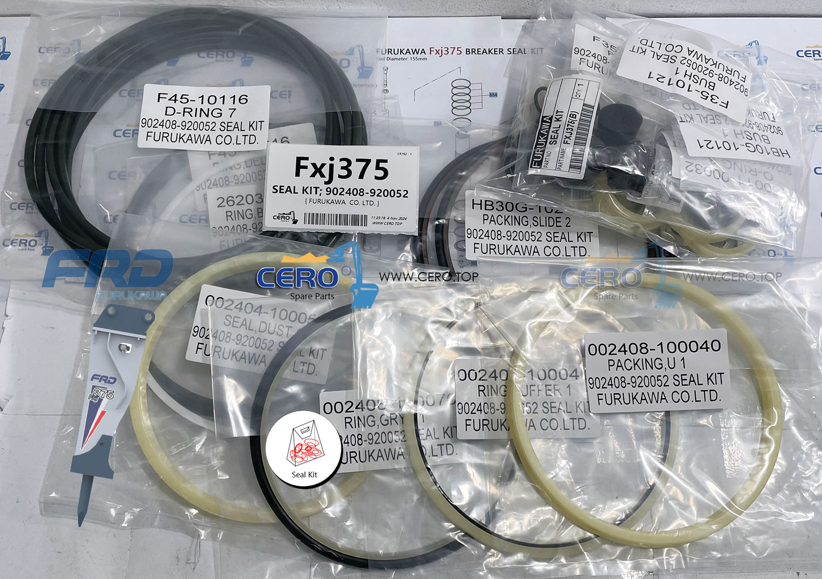 FURUKAWA Fxj375 Seal Kit 902408-920052 902408-920050 902408