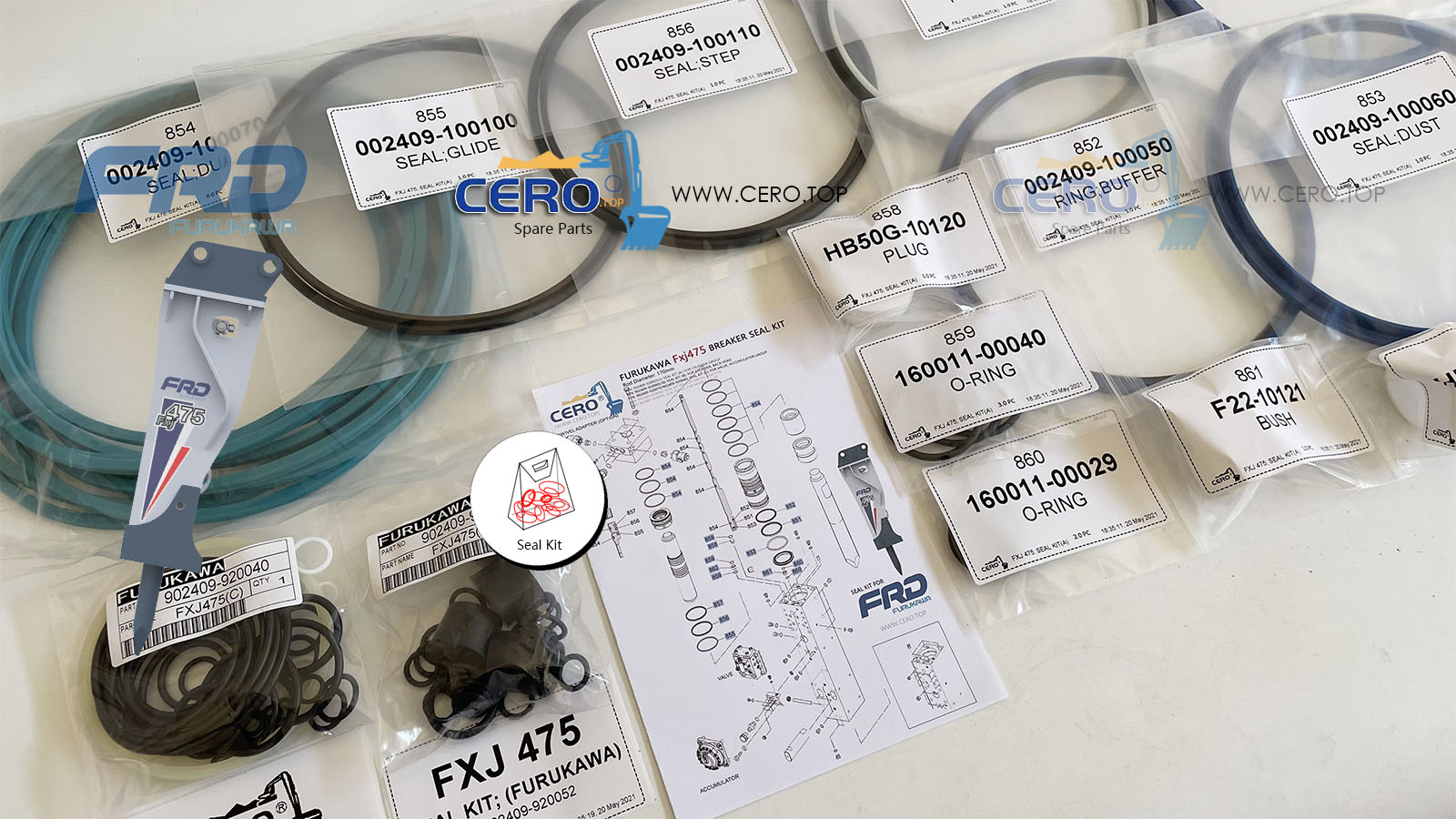 FURUKAWA Fxj475 Seal Kit 902409-920052 902409-920050 902409 FURUKAWA Fxj475 Seal Kit 902409-920052 902409-920050 902409