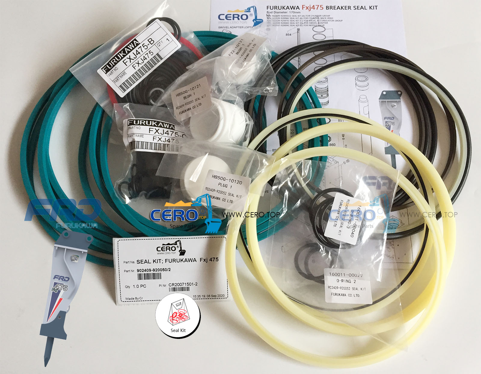 FURUKAWA Fxj475 Seal Kit 902409-920052 902409-920050 902409