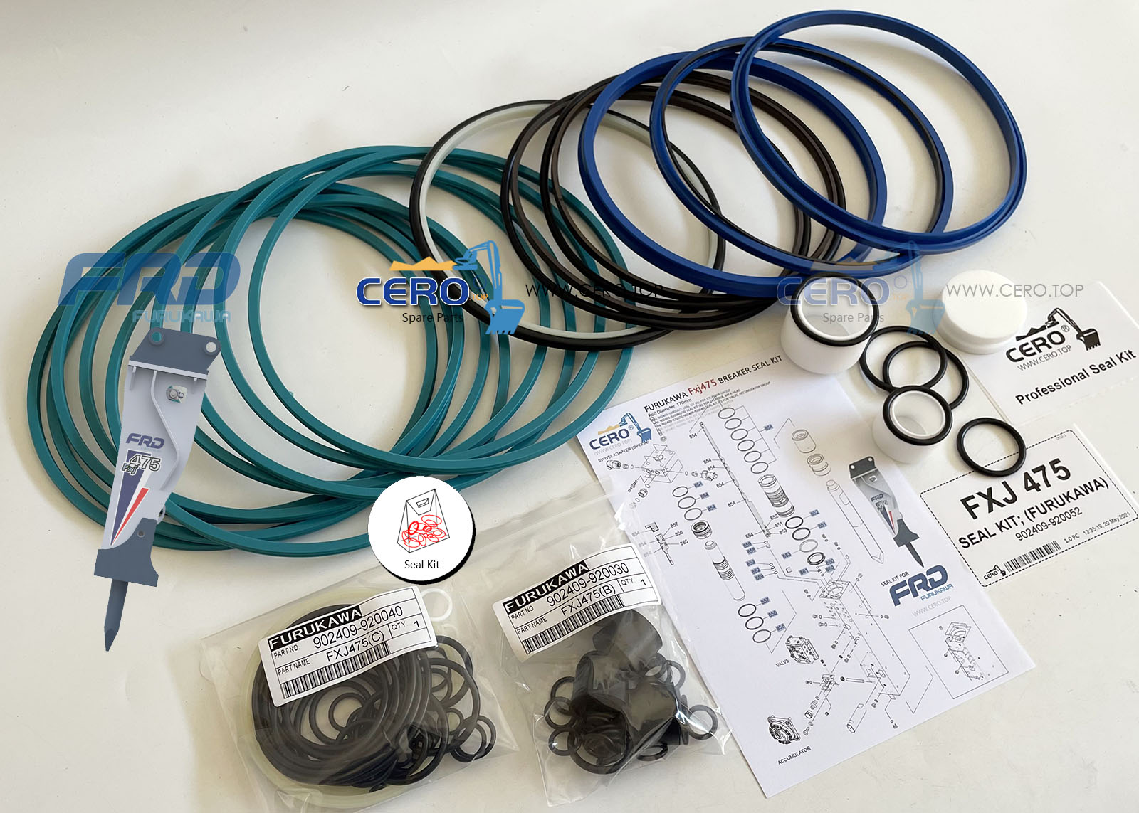 FURUKAWA Fxj475 Seal Kit 902409-920052 902409-920050 902409-920060