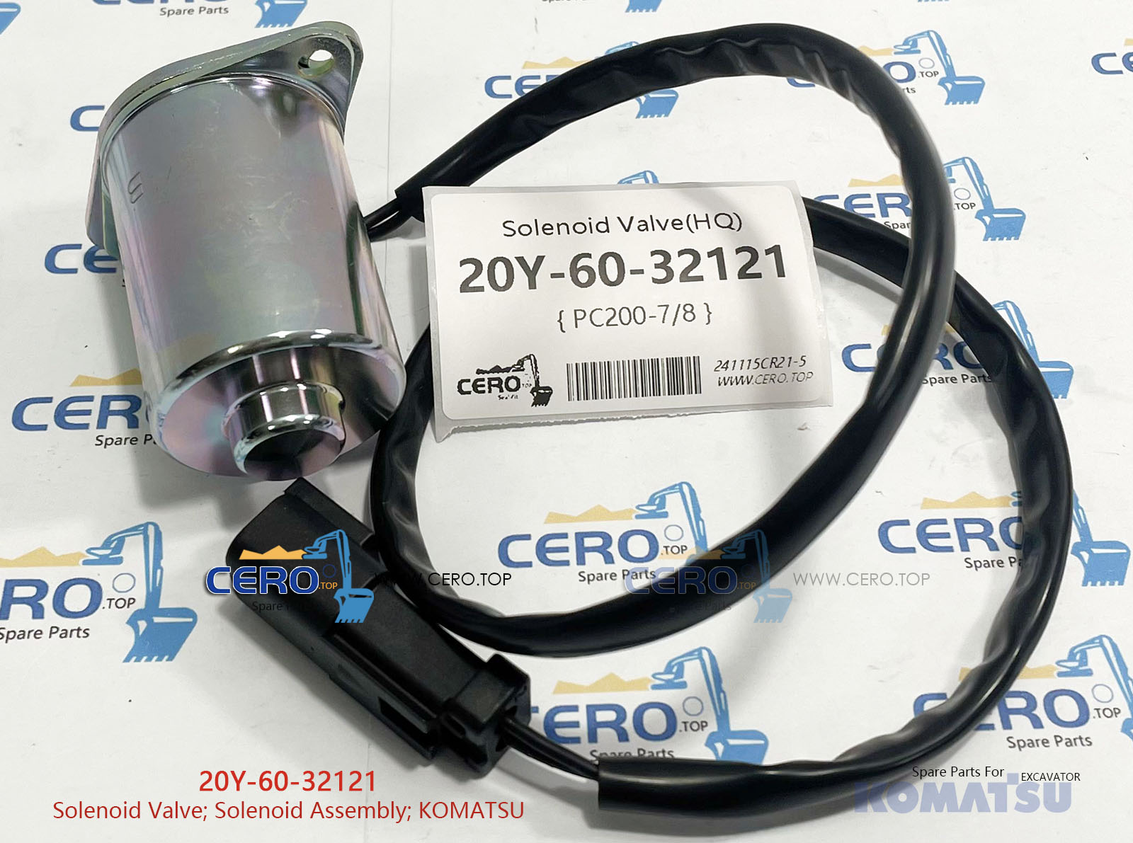 20Y-60-32121 Solenoid Valve 20Y6032121 Komatsu 20Y-60-32120 209-60