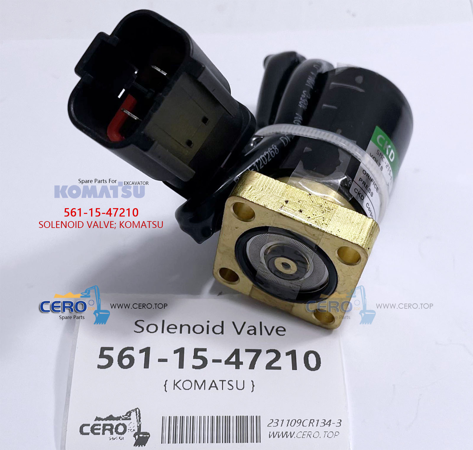 561-15-47210 SOLENOID VALVE 5611547210 KOMATSU 568-15-17210 5681517210