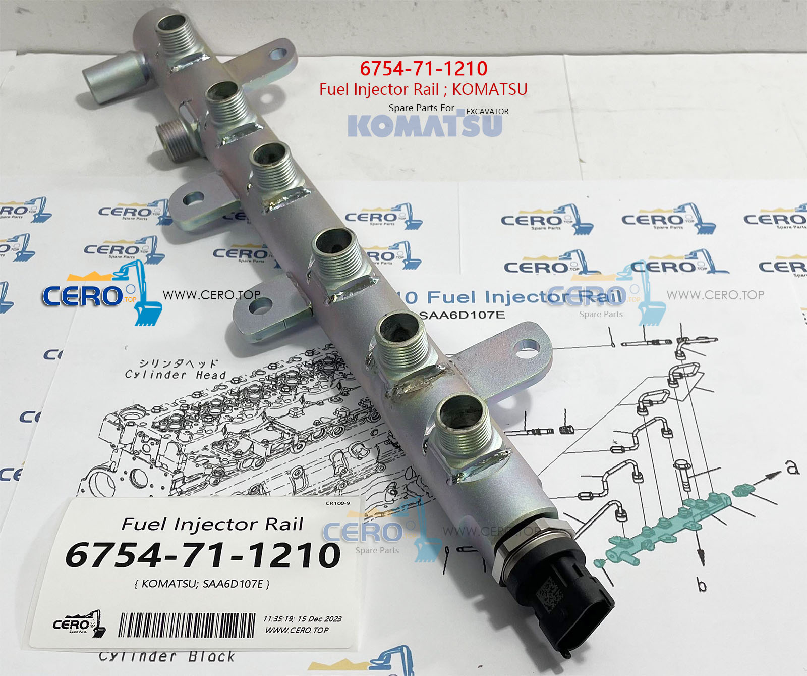 6754-71-1210 燃油喷射器导轨6754711210 KOMATSU 6754-72-1210