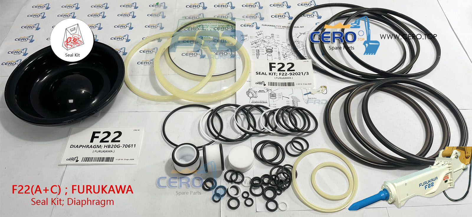 FURUKAWA F22 KENT KF22 SEAL KIT DIAPHRAGM F22-92021 F22-92023