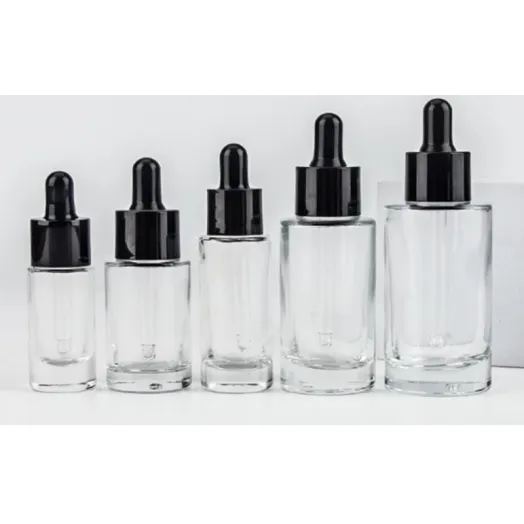 قوارير زجاجية ذات قاعدة ثقيلة مسطحة الكتف (10-50 مل)