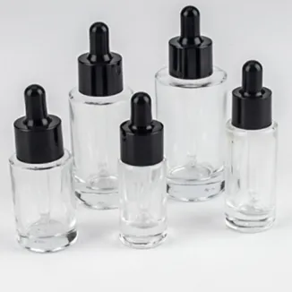 قوارير زجاجية ذات قاعدة ثقيلة مسطحة الكتف (10-50 مل)