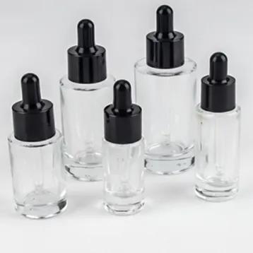 قوارير زجاجية ذات قاعدة ثقيلة مسطحة الكتف (10-50 مل)