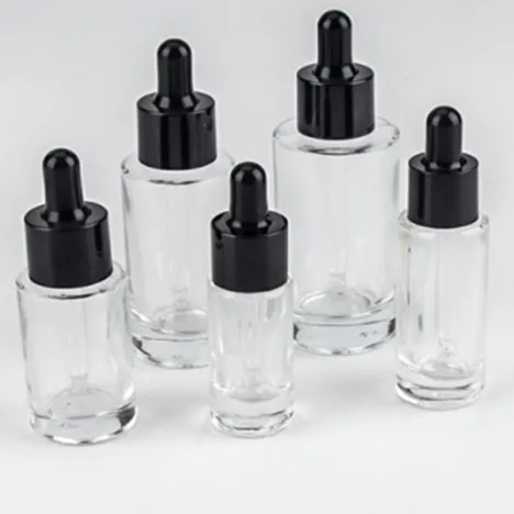 قوارير زجاجية ذات قاعدة ثقيلة مسطحة الكتف (10-50 مل)