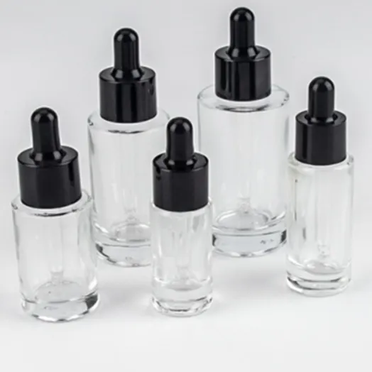 قوارير زجاجية ذات قاعدة ثقيلة مسطحة الكتف (10-50 مل)