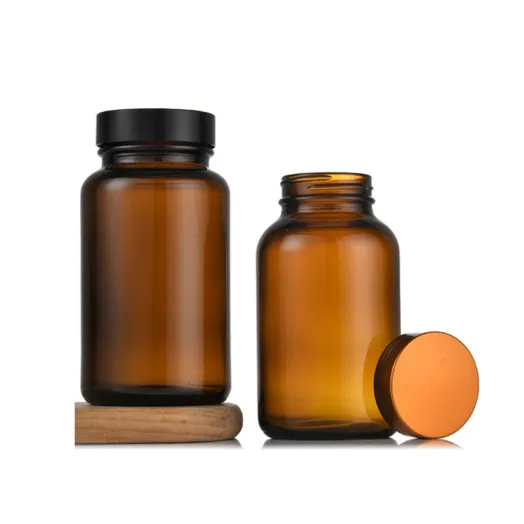 برطمانات كبسولات كهرمانية واسعة الفم (100 مل و 300 مل)