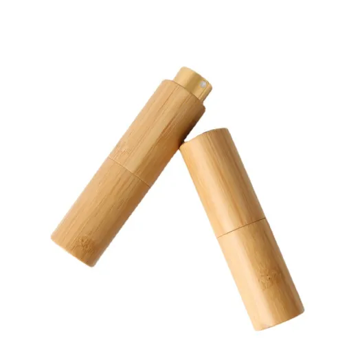 زجاجة رذاذ عطر دوارة من الخيزران والخشب سعة 10 مل