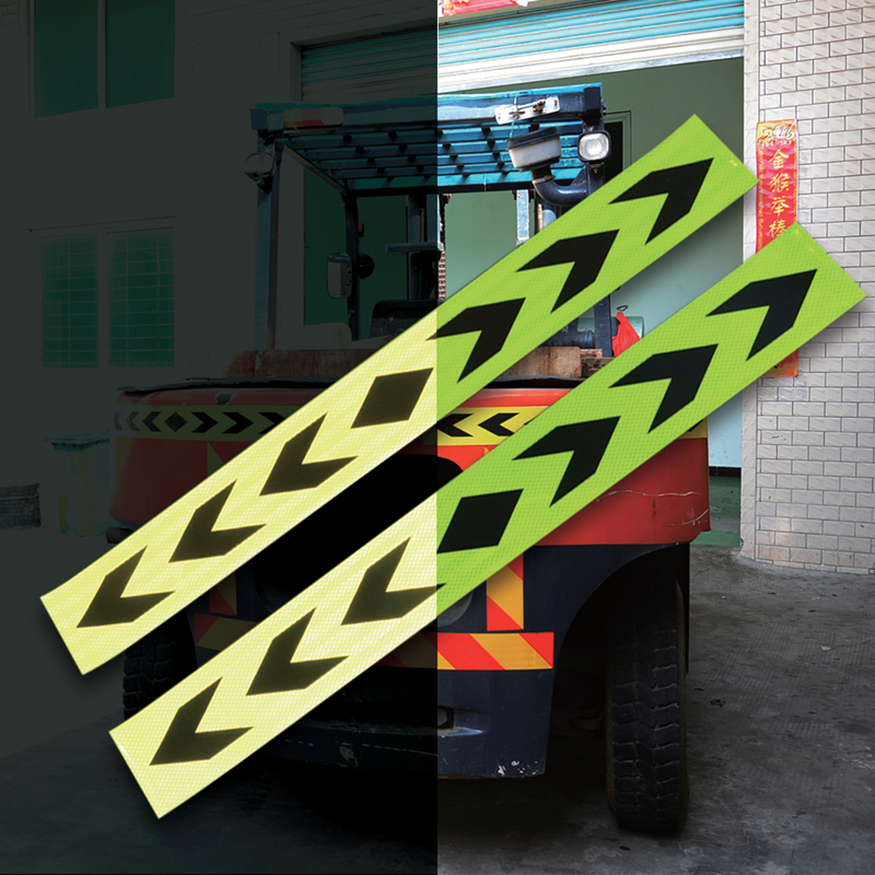 Adesivi riflettenti con freccia per paraurti per camion