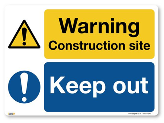 Construction site warning