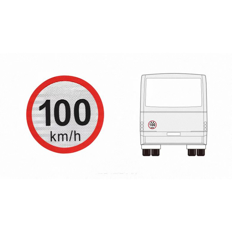 Segnale di limite massimo di velocità per autovetture di grandi dimensioni