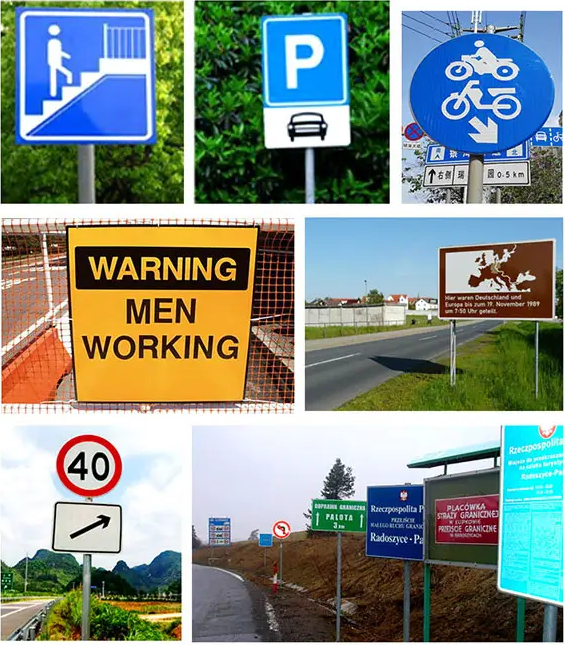 Segnaletica riflettente con guida lineare