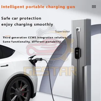 Portable intelligent charging gun charger for hybrid and electric vehicle