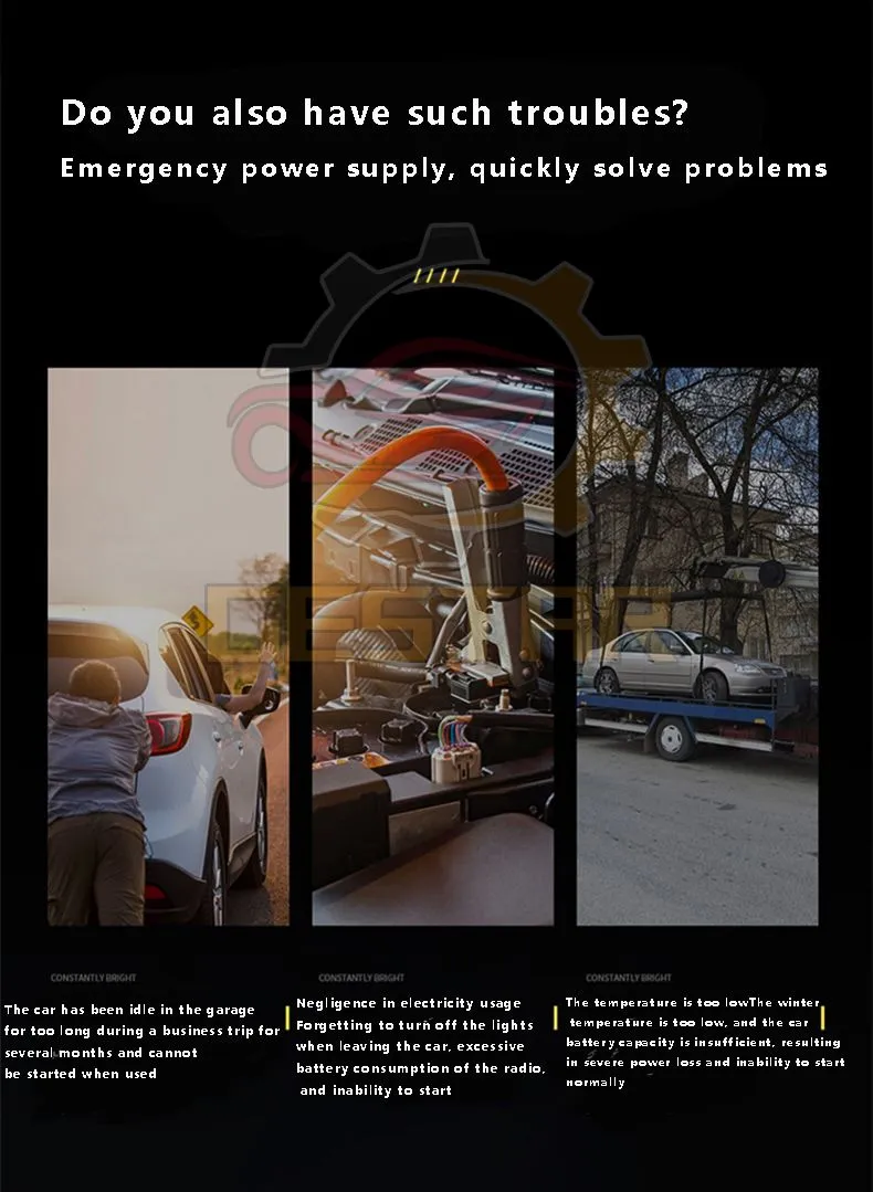 Fonte de alimentação inicial portátil multifuncional para veículos