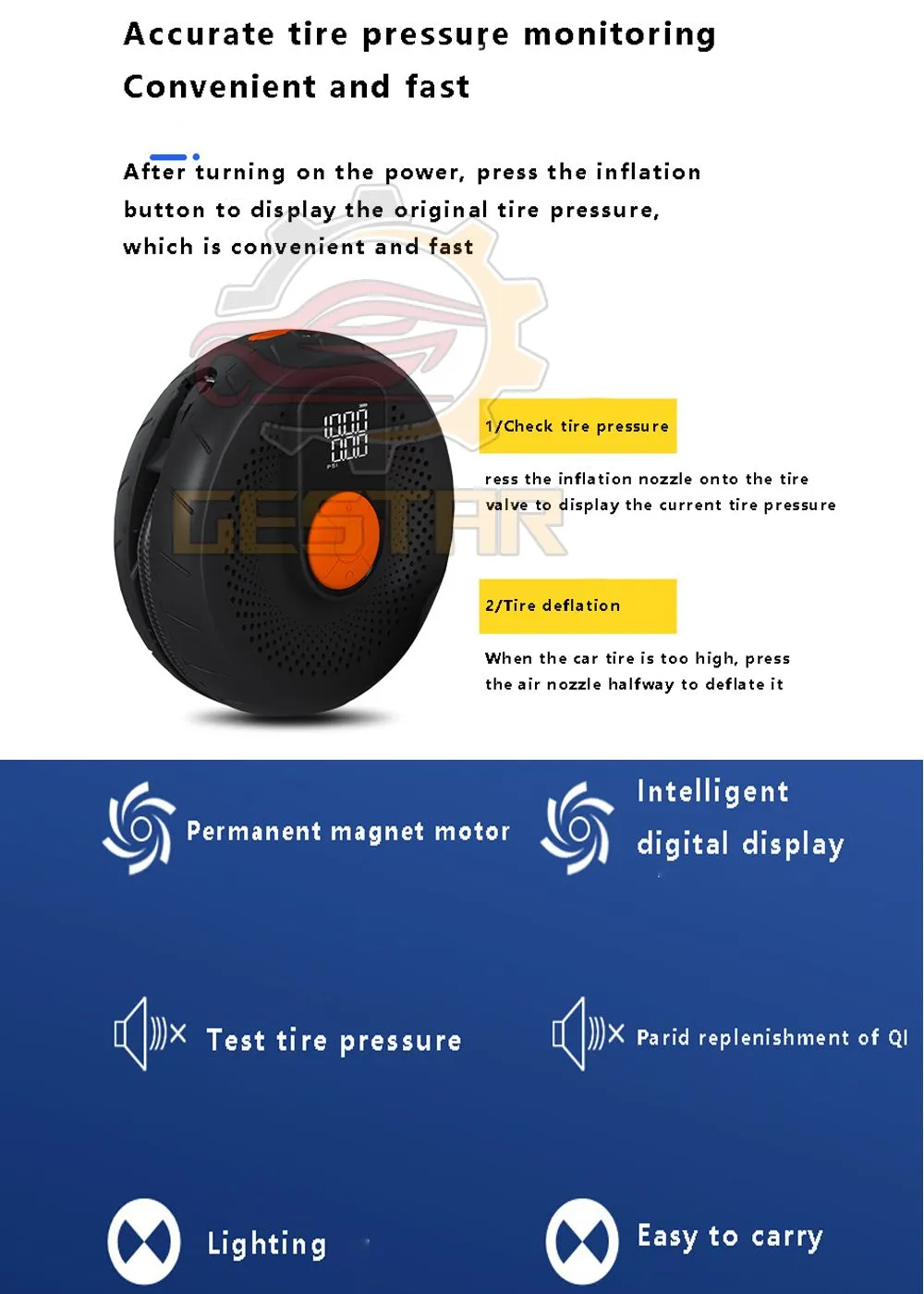 Pompe à infraction d'air multifonction pour le vélo de moto