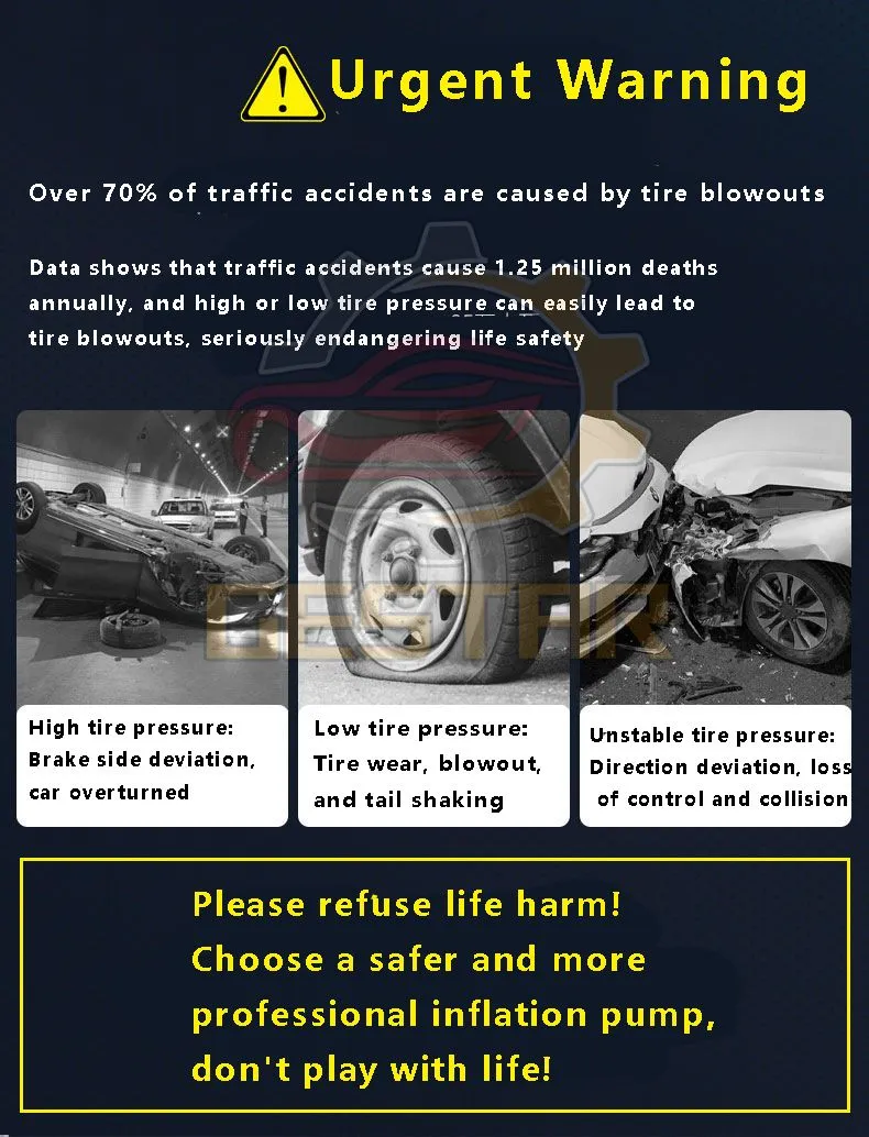 ذكية سيارة كهربائية إطارات إطارات البالون مضخة نفخ الهواء