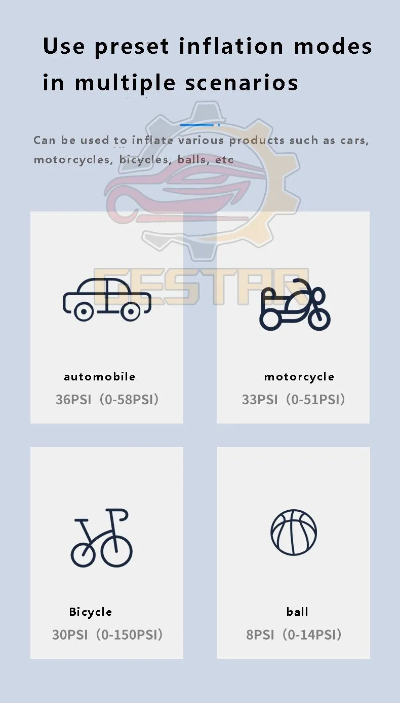 مضخة نفخ محمولة لأي أنواع المركبات ، كرة دراجة نارية دراجة نارية