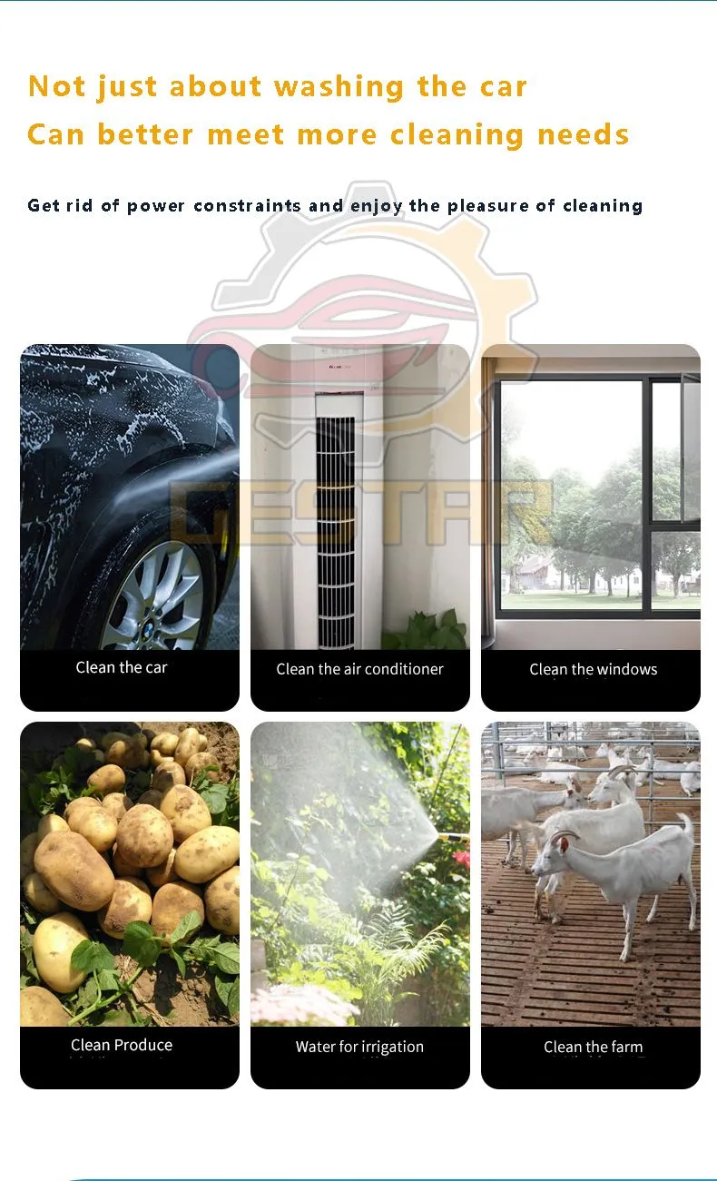 Arandela portátil de automóvil de batería de alta presión