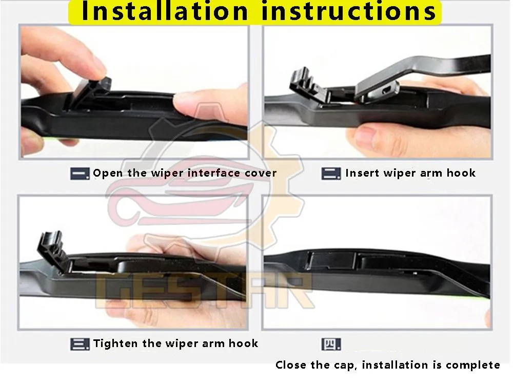 حجم كامل للسيارة ممسحة المساحات الصلب 4A المطاط الطبيعي