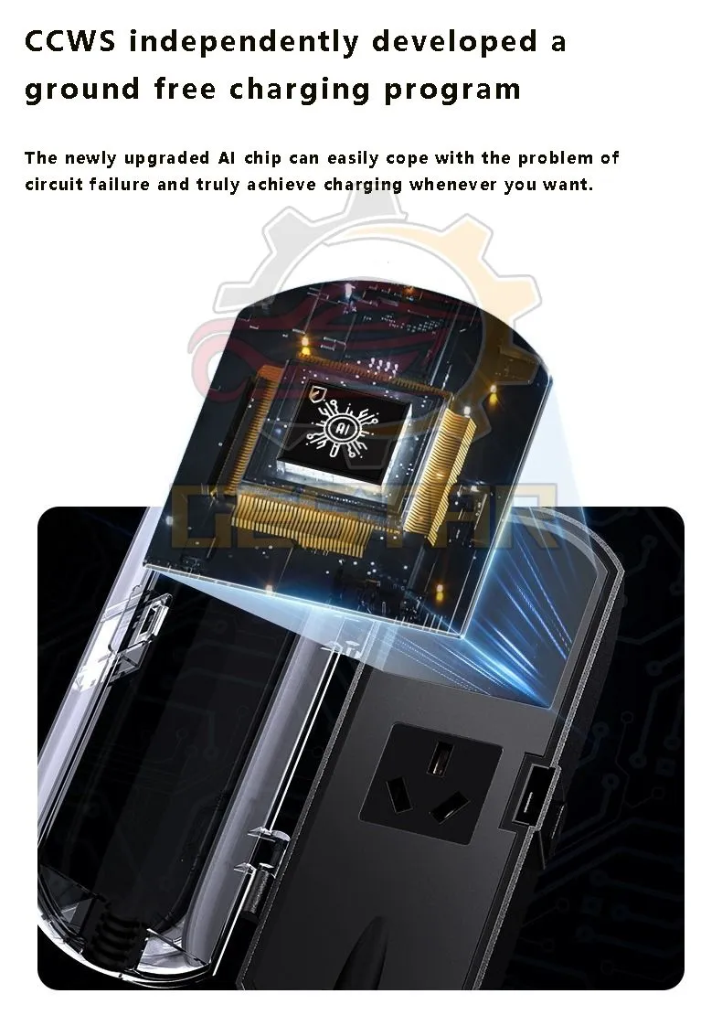 Portable electric vehicle power supply of ground wire