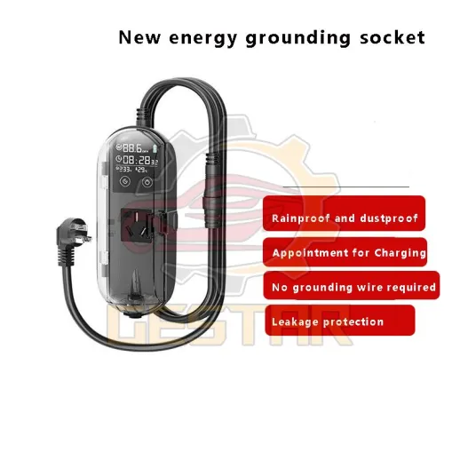 Portable electric vehicle power supply of ground wire