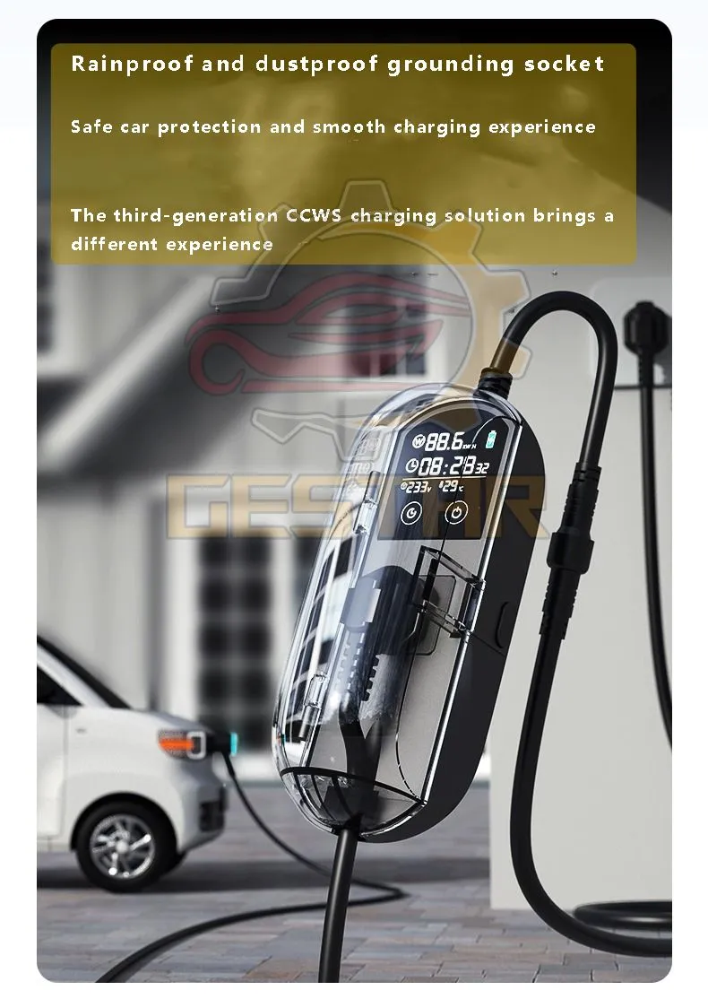 Portable electric vehicle power supply of ground wire