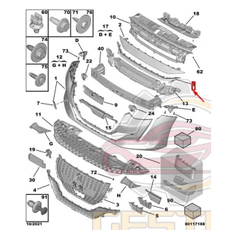 Peugeot 208 Front Bumper Grille STRIPE Trim 98248178XT