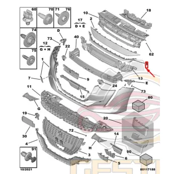 Peugeot 208 Front Bumper Grille STRIPE Trim 98248178XT