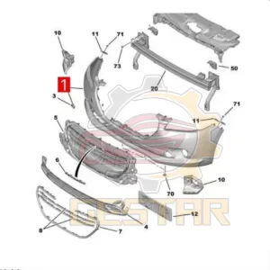 Peugeot 301 Auto Front Bumper Cover Plate for 301 Car Front Bumper protection OEM 1610569180